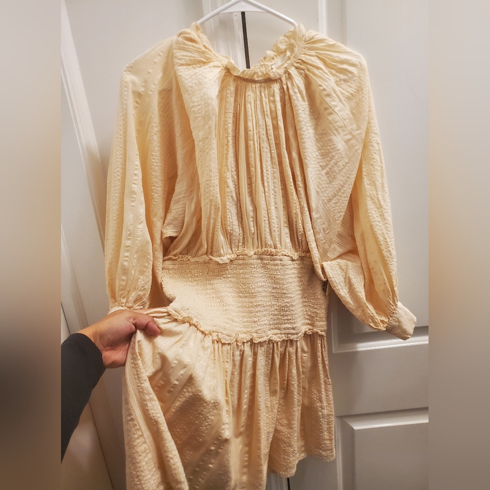Cleobella Puff Sleeve Smocked Dress 100% Cotton